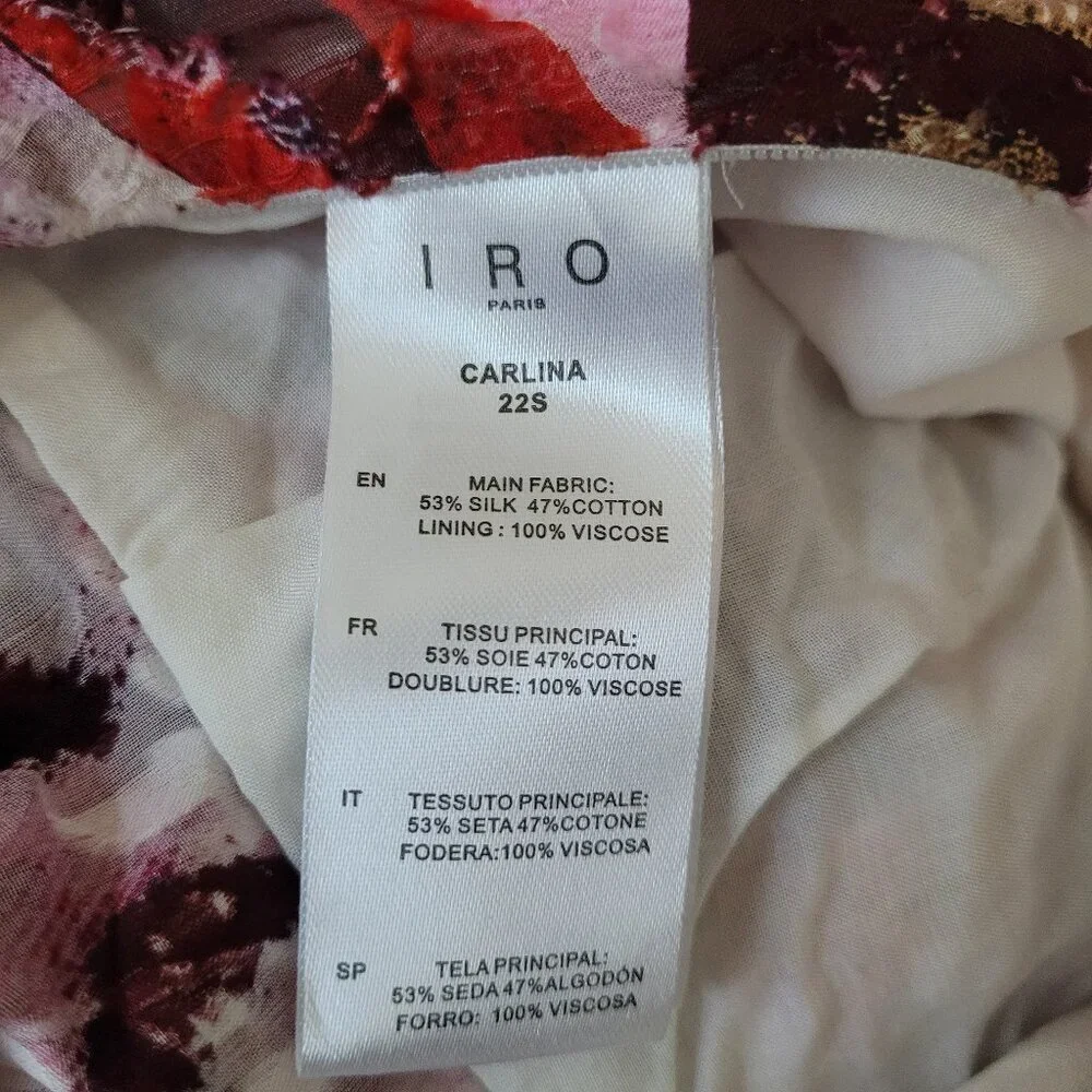 IRO PARIS  carlina ruffled dress Size 38 (FR) US 6 abstract print - Picture 4 of 6